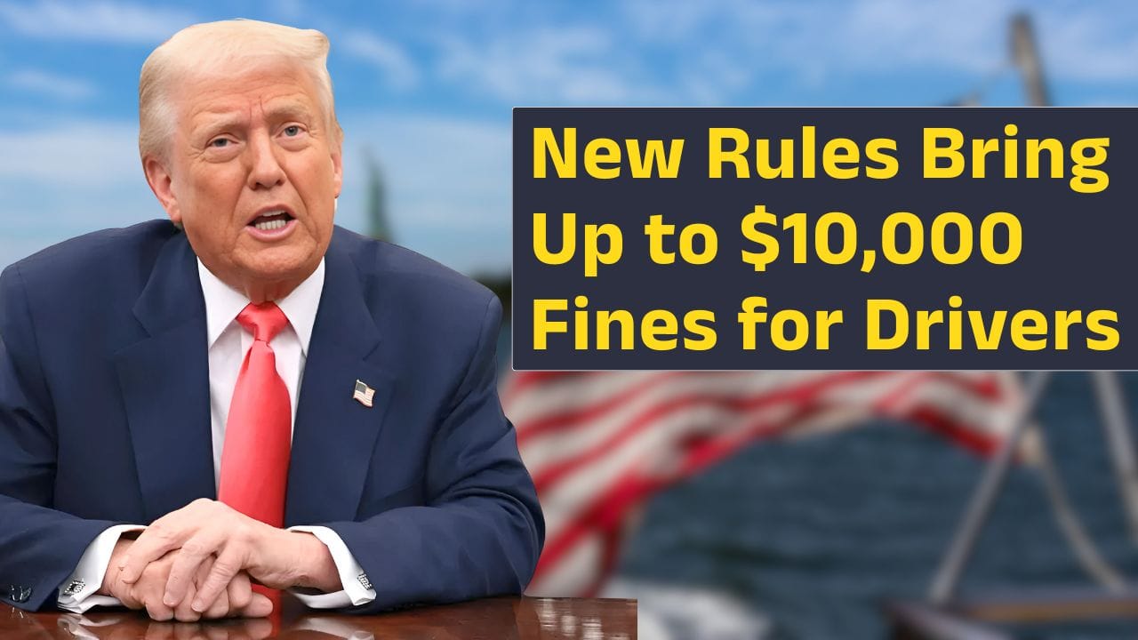 US driver holding food behind the wheel as new eating while driving fines reach $10,000 in 2025